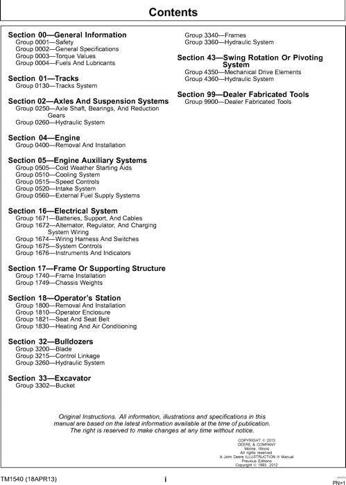 JOHN DEERE 190E EXCAVATOR REPAIR SERVICE MANUAL