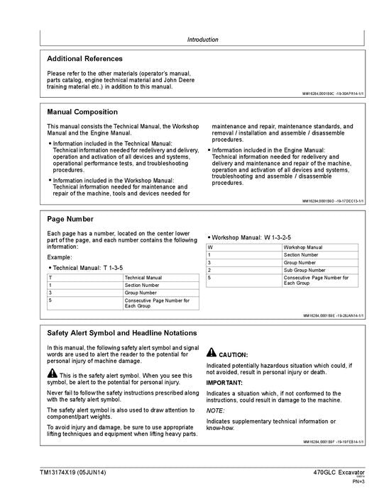 JOHN DEERE 470GLC BAGGER REPARATUR-SERVICEHANDBUCH Nr. 1