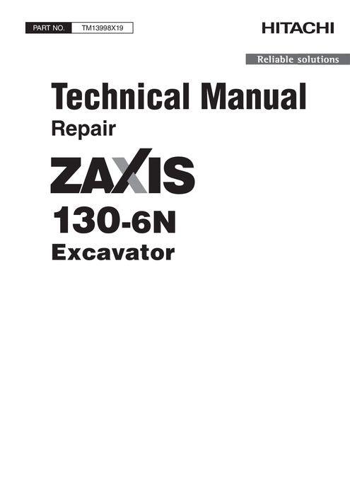 HITACHI ZAXIS 130-6N EXCAVATOR REPAIR SERVICE MANUAL