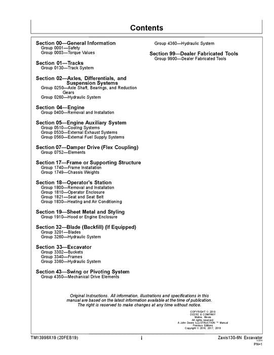 HITACHI ZAXIS 130-6N EXCAVATOR REPAIR SERVICE MANUAL