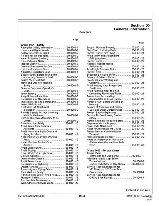 HITACHI ZAXIS 130-6N EXCAVATOR REPAIR SERVICE MANUAL