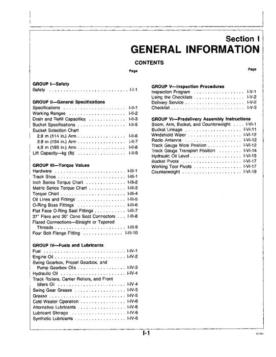 JOHN DEERE 992DLC EXCAVATOR REPAIR SERVICE MANUAL