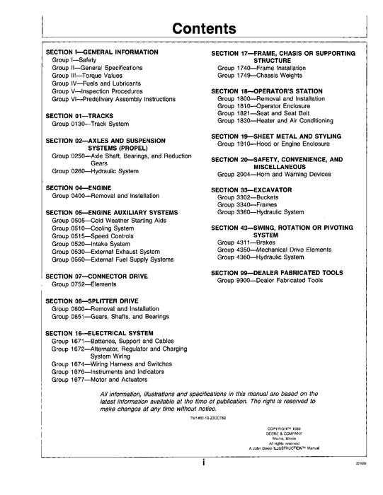 JOHN DEERE 992DLC EXCAVATOR REPAIR SERVICE MANUAL