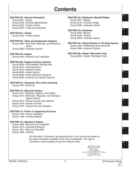 JOHN DEERE 80 EXCAVATOR REPAIR SERVICE MANUAL