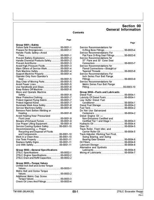 JOHN DEERE 230LC EXCAVATOR REPAIR SERVICE MANUAL