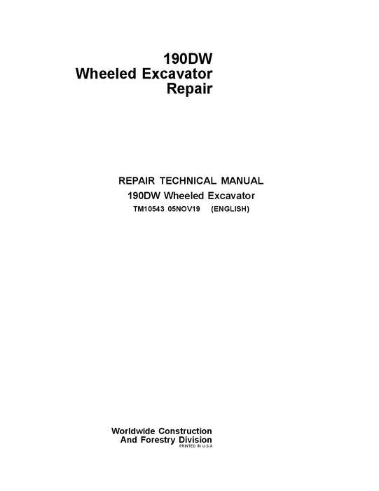 JOHN DEERE 190DW BAGGER REPARATUR-SERVICEHANDBUCH