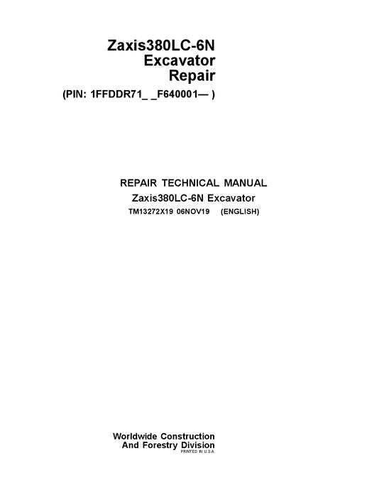 HITACHI ZAXIS 380LC-6N EXCAVATOR REPAIR SERVICE MANUAL