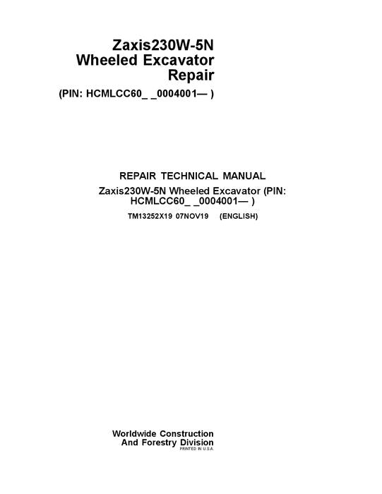 HITACHI ZAXIS 230W-5N BAGGER REPARATUR-SERVICEHANDBUCH