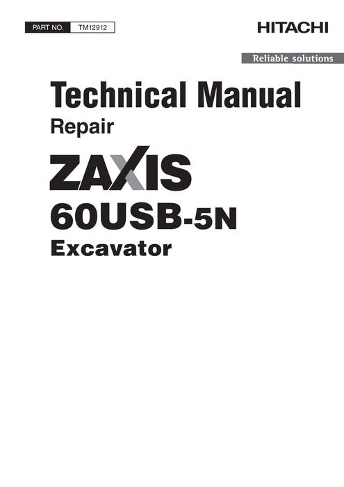 HITACHI ZAXIS 60USB-5N EXCAVATOR REPAIR SERVICE MANUAL