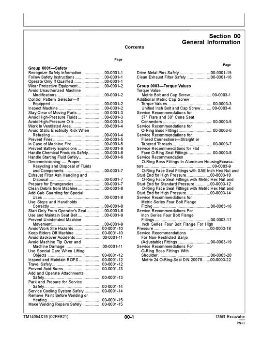 JOHN DEERE 135G BAGGER REPARATUR-SERVICEHANDBUCH Nr. 2