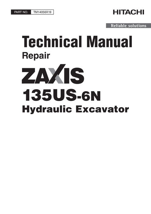 HITACHI ZAXIS 135US-6N EXCAVATOR REPAIR SERVICE MANUAL