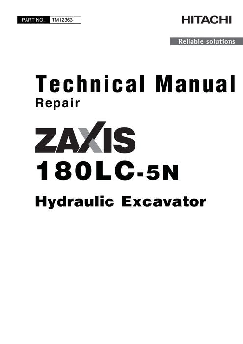 HITACHI ZAXIS 180LC-5N EXCAVATOR REPAIR SERVICE MANUAL