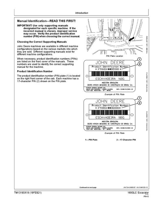 JOHN DEERE 160GLC EXCAVATOR REPAIR SERVICE MANUAL #2