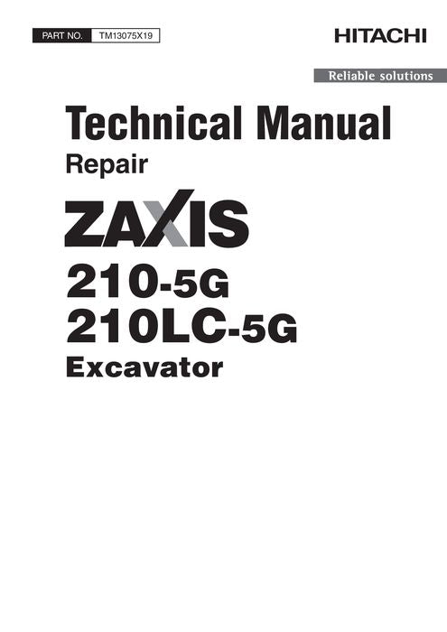 HITACHI ZAXIS 210-5G 210LC-5G BAGGER REPARATUR-SERVICEHANDBUCH