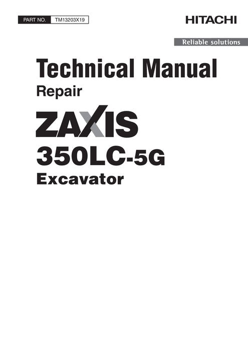 HITACHI ZAXIS 350LC-5G EXCAVATOR REPAIR SERVICE MANUAL #1