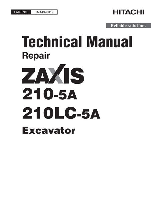 HITACHI ZAXIS 210-5A 210LC-5A EXCAVATOR REPAIR SERVICE MANUAL