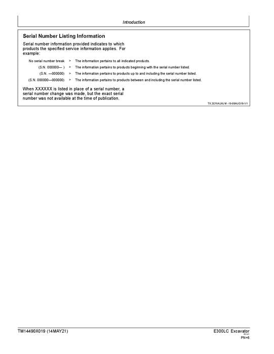 JOHN DEERE E300-II EXCAVATOR REPAIR SERVICE TECHNICAL MANUAL TM14490X019