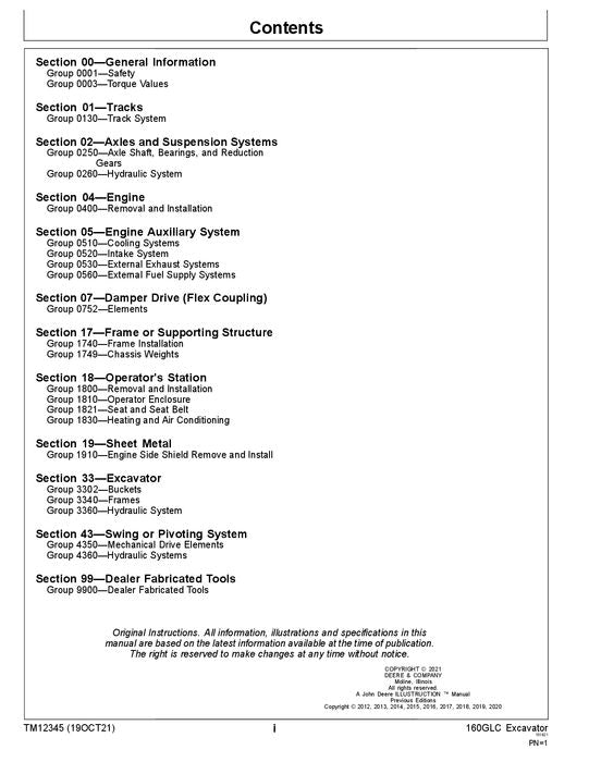 JOHN DEERE 160GLC EXCAVATOR REPAIR SERVICE MANUAL #3