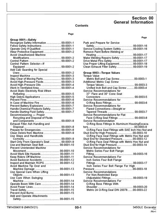 JOHN DEERE 345GLC EXCAVATOR REPAIR SERVICE MANUAL