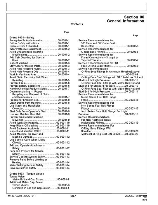 JOHN DEERE 250GLC EXCAVATOR REPAIR SERVICE MANUAL #1