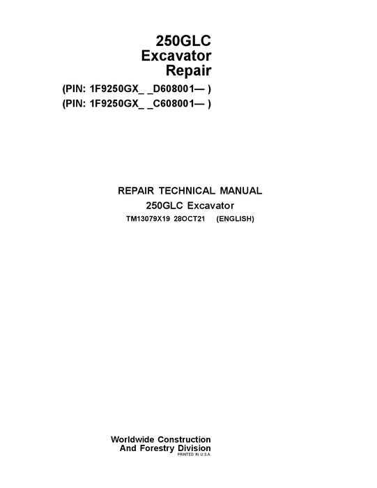 JOHN DEERE 250GLC BAGGER REPARATUR-SERVICEHANDBUCH Nr. 1