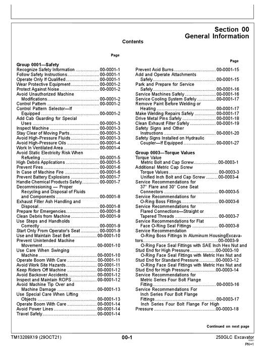 JOHN DEERE 250GLC EXCAVATOR REPAIR SERVICE MANUAL #2