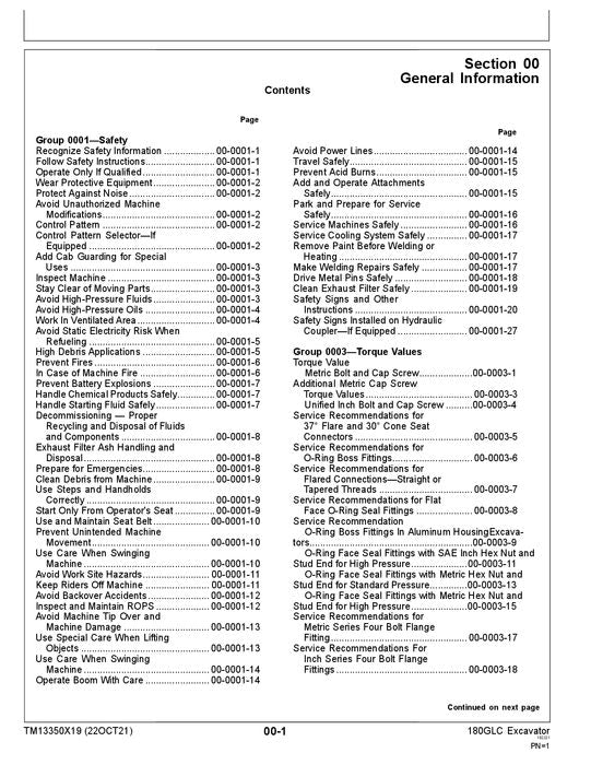 JOHN DEERE 180GLC BAGGER REPARATUR-SERVICEHANDBUCH Nr. 4