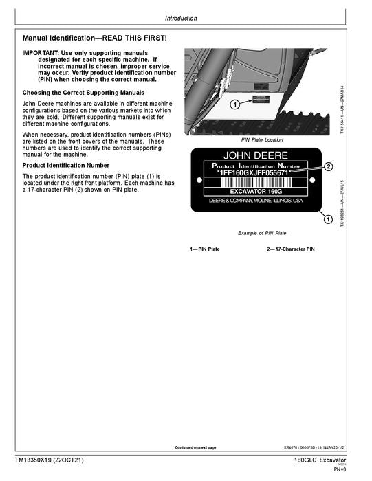 JOHN DEERE 180GLC BAGGER REPARATUR-SERVICEHANDBUCH Nr. 4