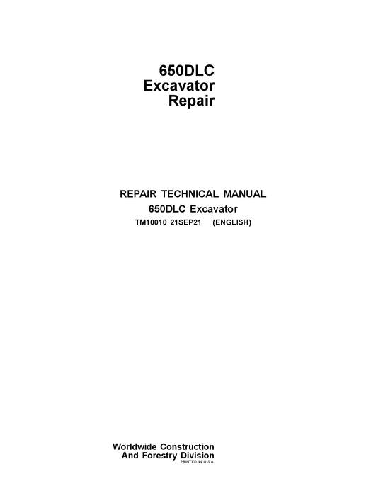 JOHN DEERE 650DLC EXCAVATOR REPAIR SERVICE MANUAL