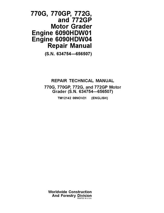 JOHN DEERE 770G 770GP 772G 772GP GRADER REPAIR SERVICE MANUAL #5