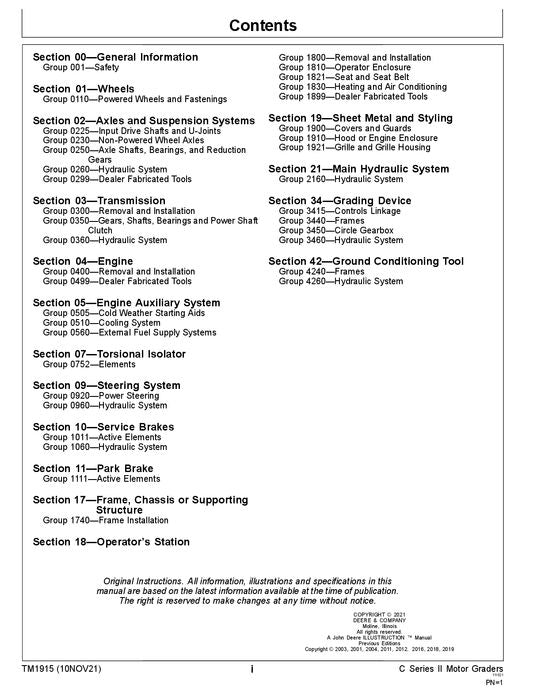 JOHN DEERE 670C 670CH 672CH 770C 770CH 772CH GRADER REPAIR SERVICE MANUAL #2