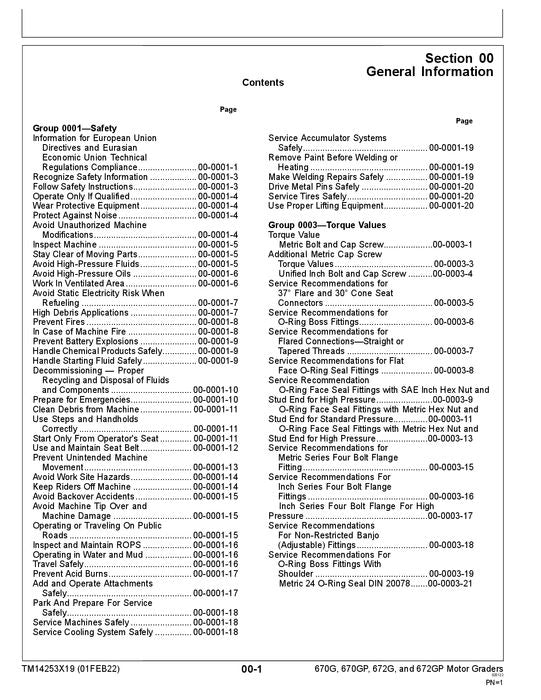 JOHN DEERE 670G 672G GRADER REPAIR SERVICE MANUAL #1