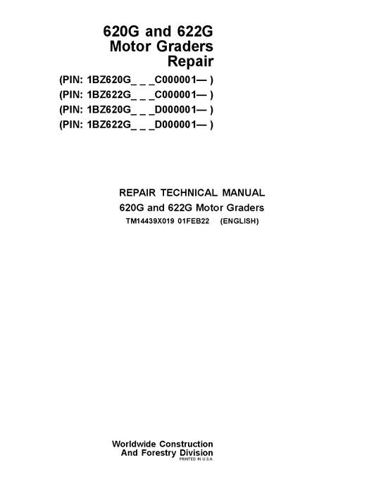 JOHN DEERE 620G 622G GRADER REPARATUR-SERVICEHANDBUCH Nr. 2