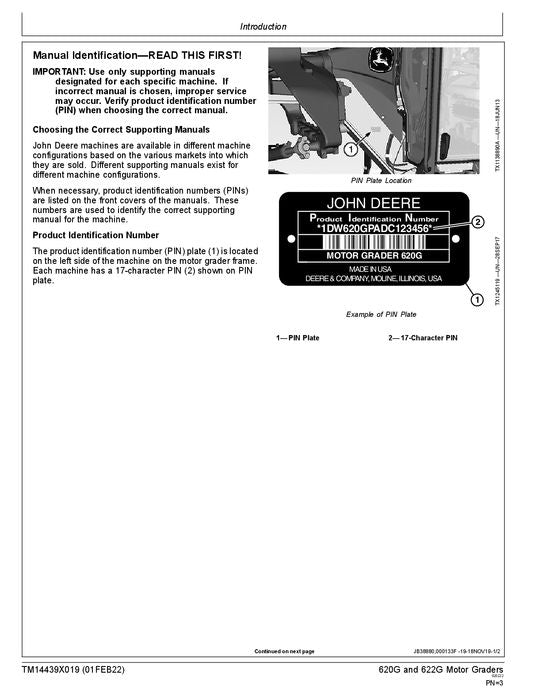 JOHN DEERE 620G 622G GRADER REPAIR SERVICE MANUAL #2