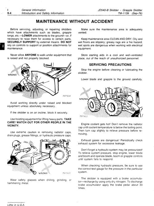 JOHN DEERE 540B SKIDDER REPAIR SERVICE TECHNICAL MANUAL TM1139A