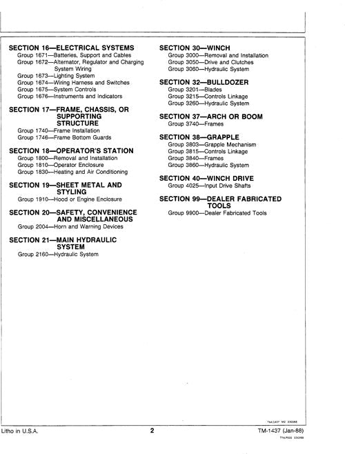 JOHN DEERE 340D 440D 448D SKIDDER REPAIR SERVICE TECHNICAL MANUAL TM1437