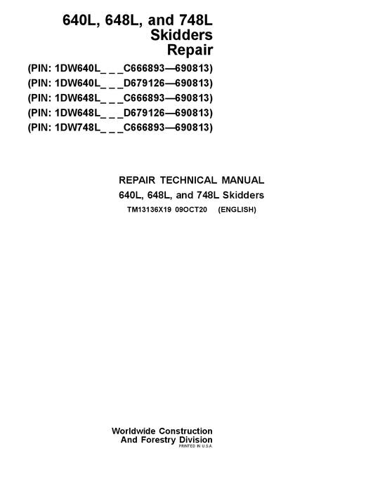 MANUEL D'ENTRETIEN ET DE RÉPARATION DES DÉBUSQUEUSES JOHN DEERE 640L 648L 748L #2