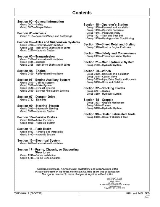 JOHN DEERE 848L-II 948L-II SKIDDER REPARATUR-SERVICEHANDBUCH Nr. 2