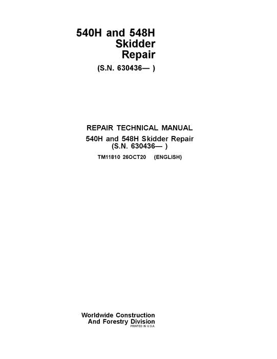 JOHN DEERE 540H 548H SKIDDER REPAIR SERVICE MANUAL #2