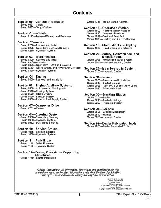 JOHN DEERE 748H SKIDDER REPARATUR-SERVICEHANDBUCH Nr. 2