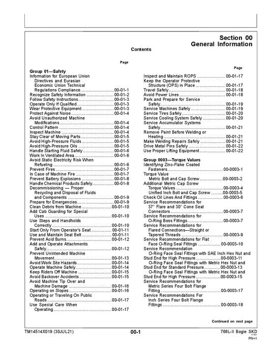 JOHN DEERE 768L-II SKIDDER REPARATUR-SERVICEHANDBUCH Nr. 1