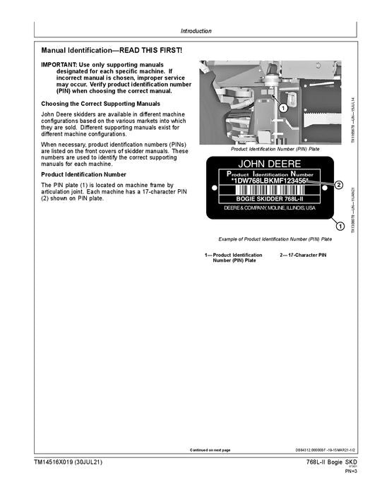 MANUEL D'ENTRETIEN ET DE RÉPARATION DU DÉBUSQUEUR JOHN DEERE 768L-II #2