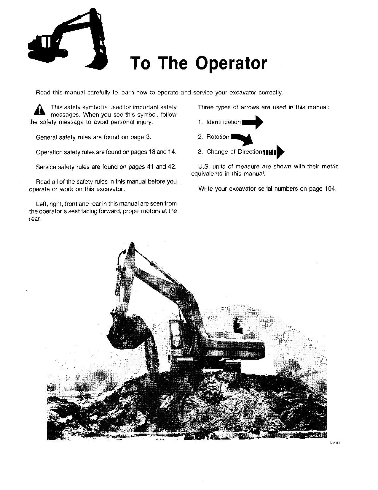 JOHN DEERE 990 EXCAVATOR OPERATORS MANUAL