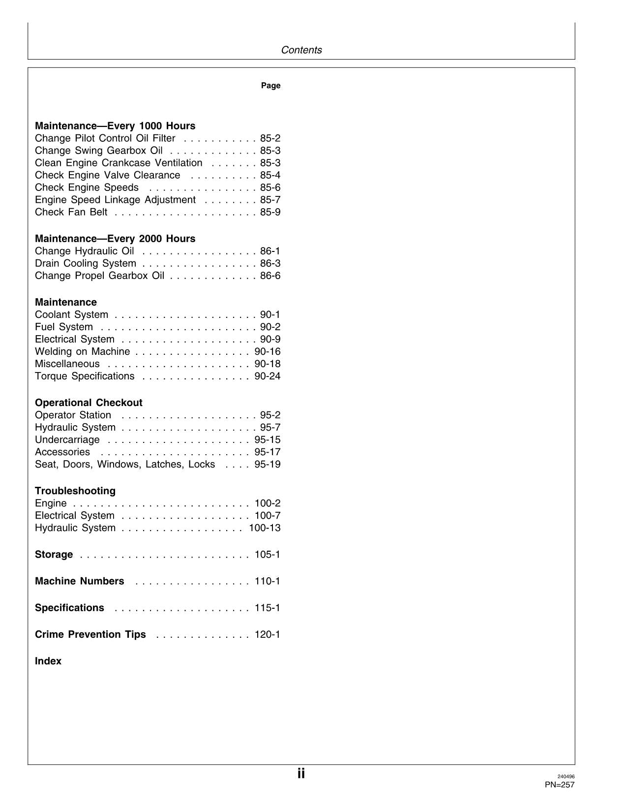 JOHN DEERE 790ELC EXCAVATOR OPERATORS MANUAL #2