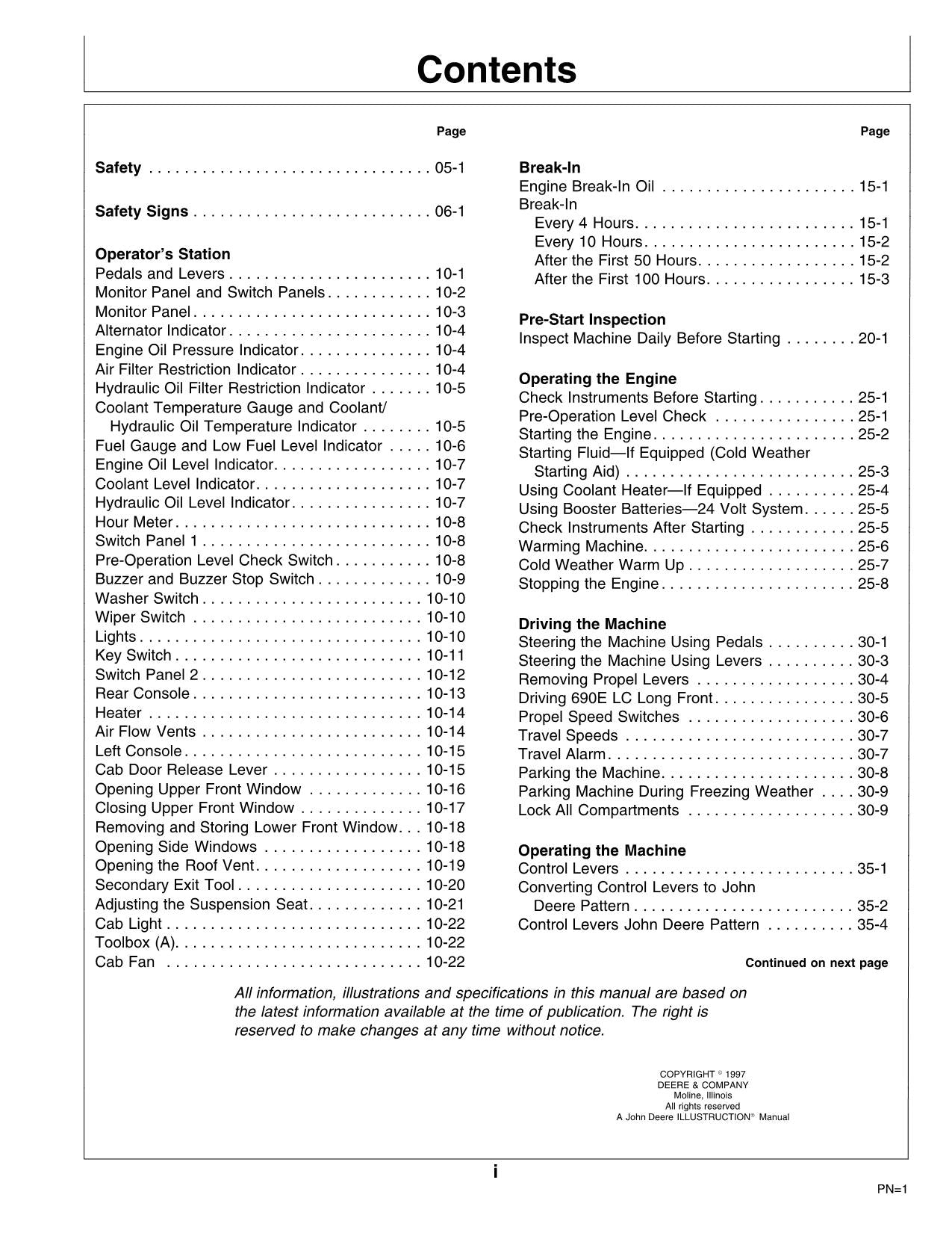 JOHN DEERE 690ELC 690E LC EXCAVATOR OPERATORS MANUAL #2