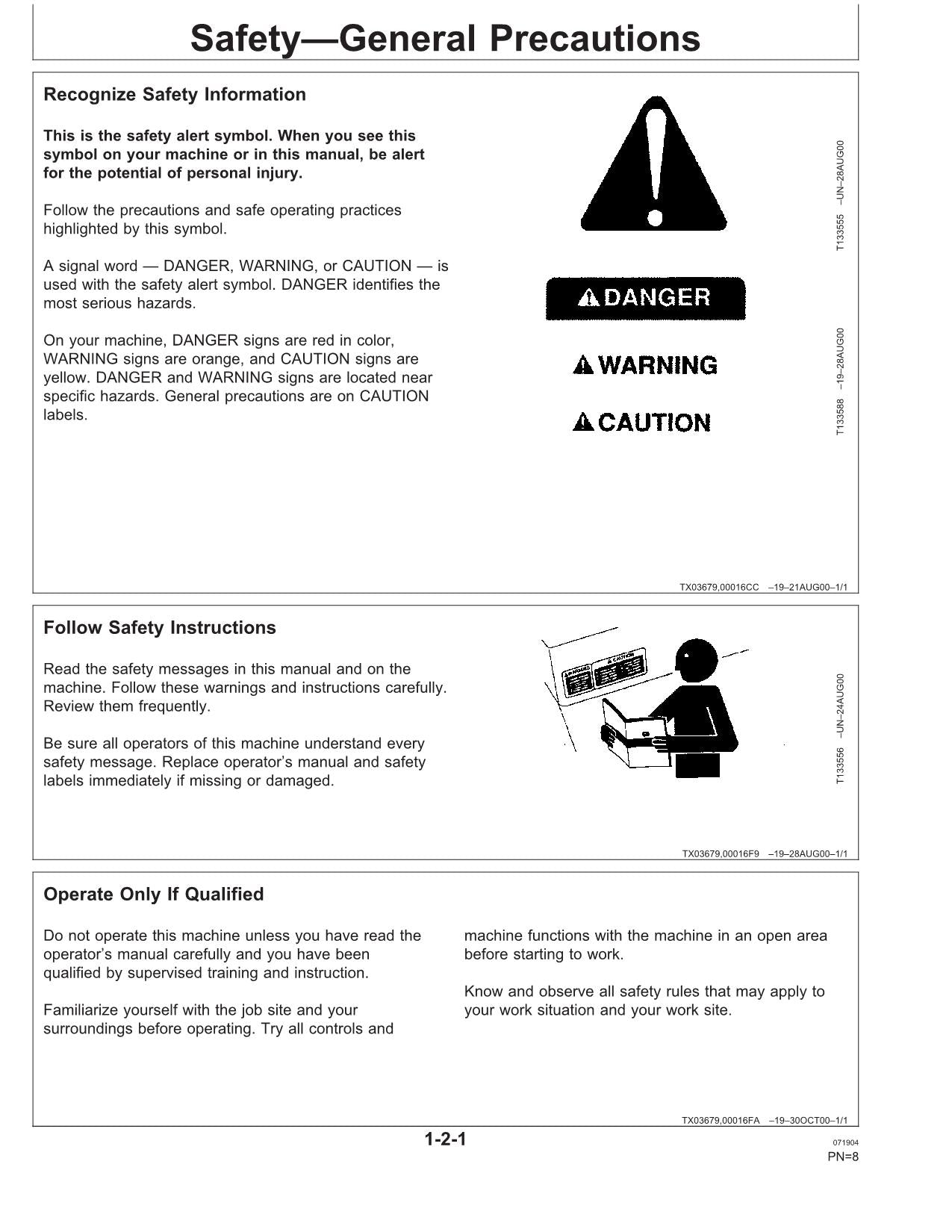 JOHN DEERE 50CZTS EXCAVATOR OPERATORS MANUAL