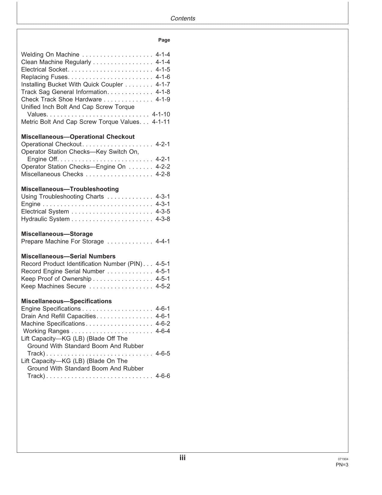 JOHN DEERE 50CZTS EXCAVATOR OPERATORS MANUAL