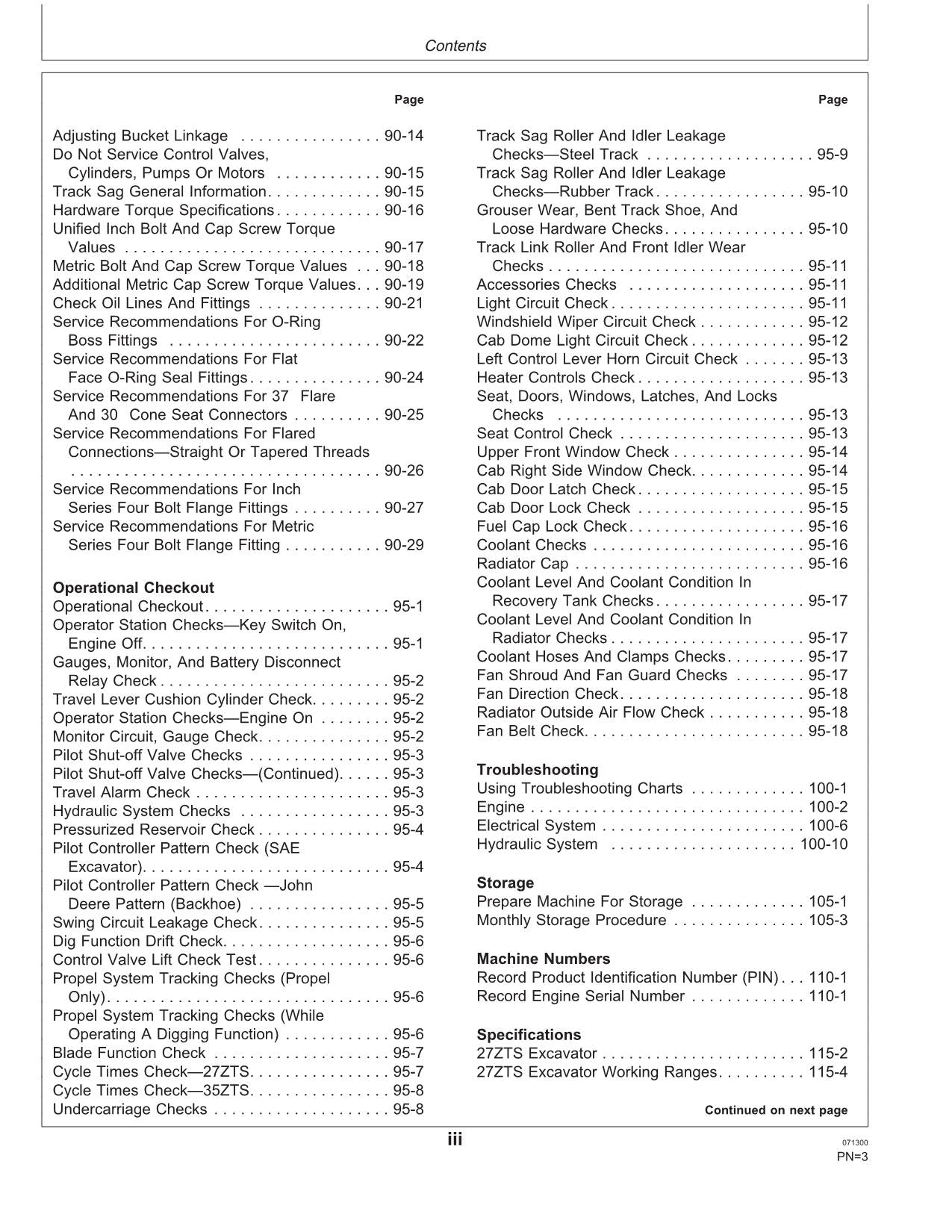 JOHN DEERE 27ZTS 35ZTS EXCAVATOR OPERATORS MANUAL