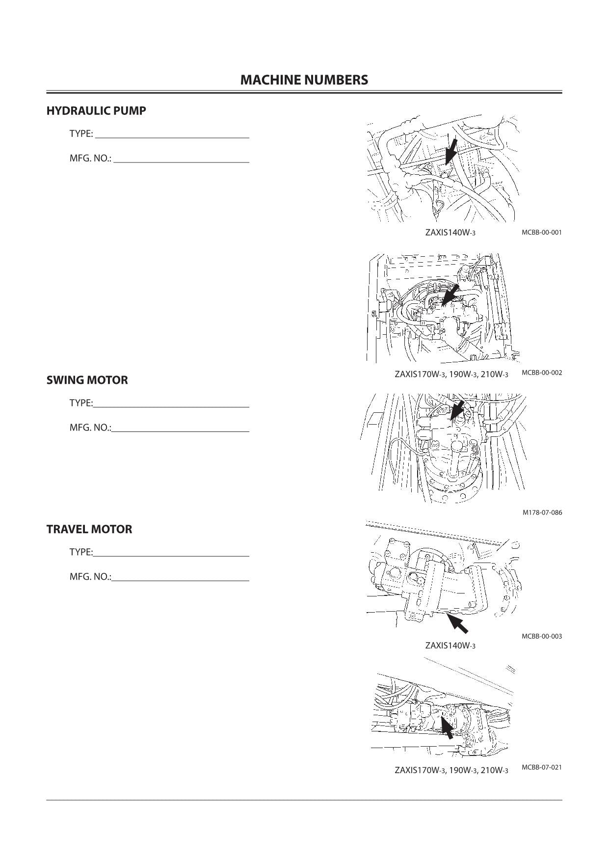 HITACHI ZAXIS ZX 140W-3 170W-3 190W-3 210W-3 EXCAVATOR OPERATORS MANUAL #1