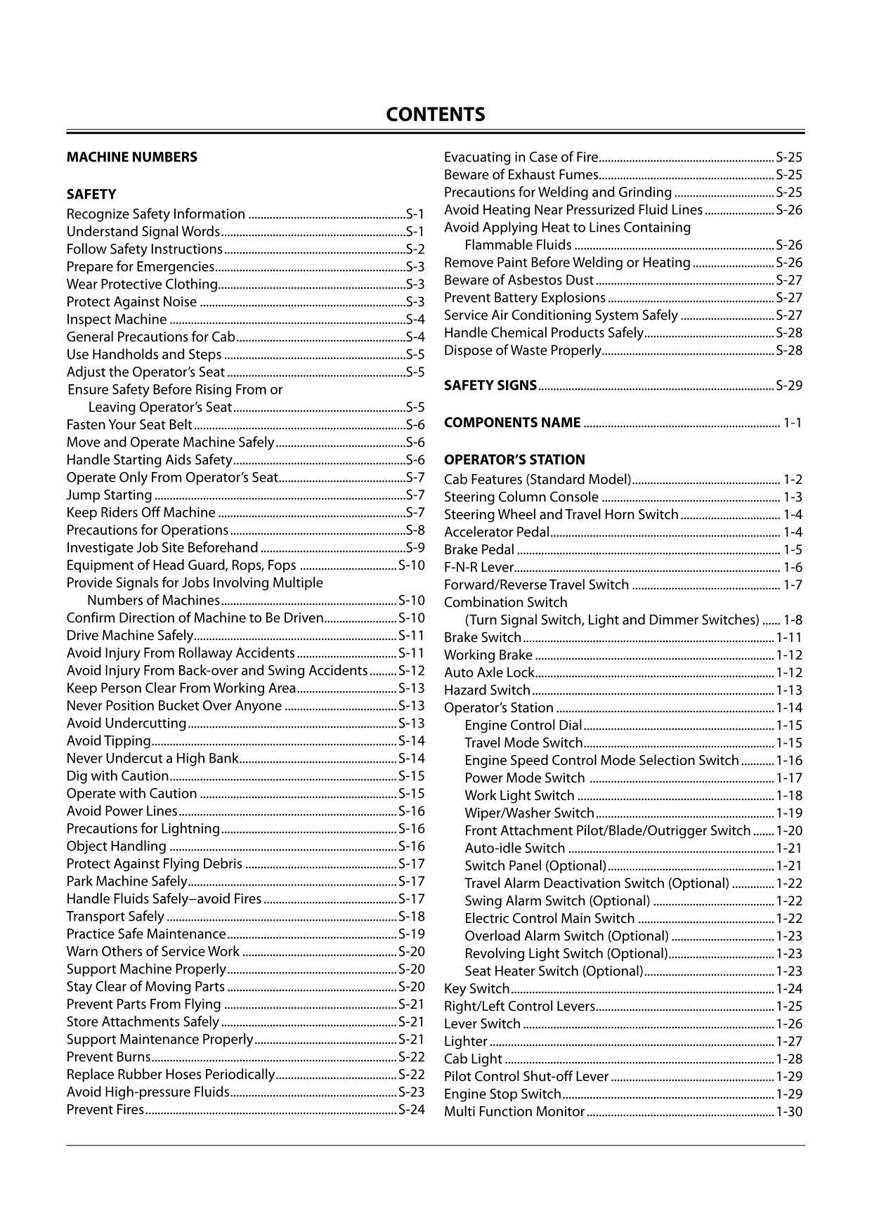 HITACHI ZAXIS ZX 140W-3 170W-3 190W-3 210W-3 EXCAVATOR OPERATORS MANUAL #2